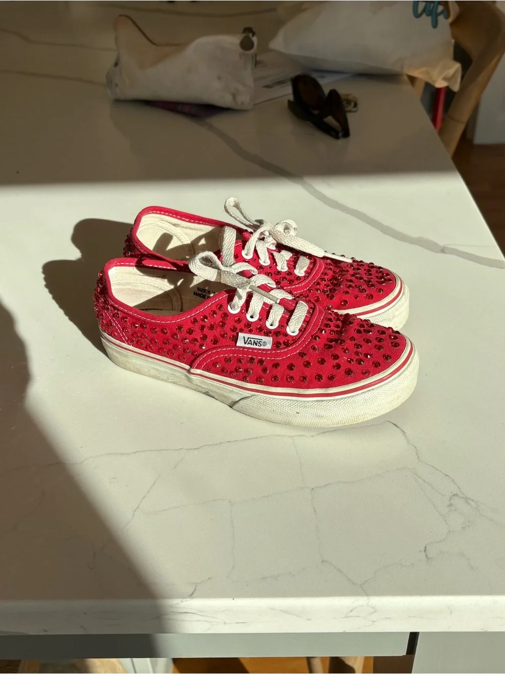 Vans Red and white  Low-Top Slip-On Accent